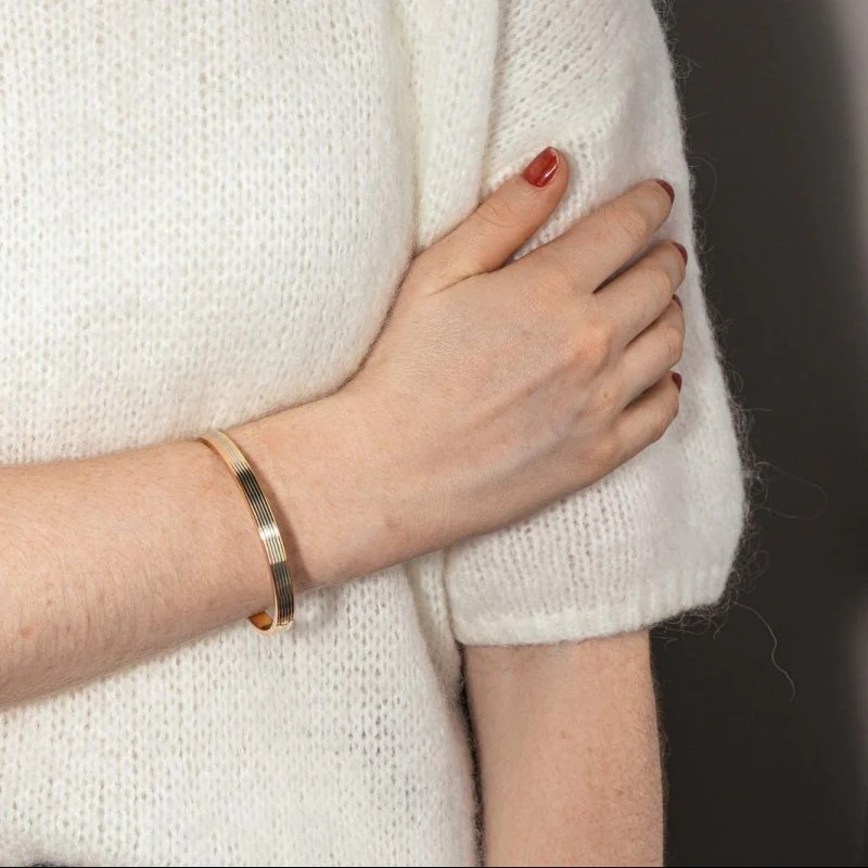 Bracelet Jonc en or blanc, or jaune et or rose - Image 2