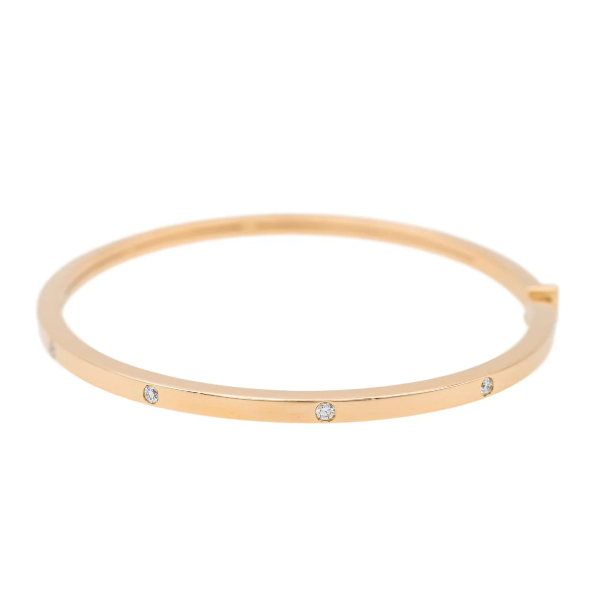 Bracelet Jonc Diamant en Or Rose - Image 3