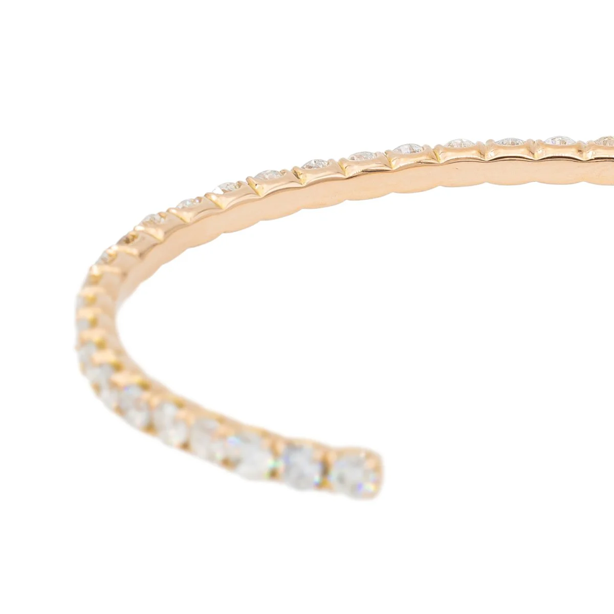 Bracelet Jonc en or rose et diamants - Image 5