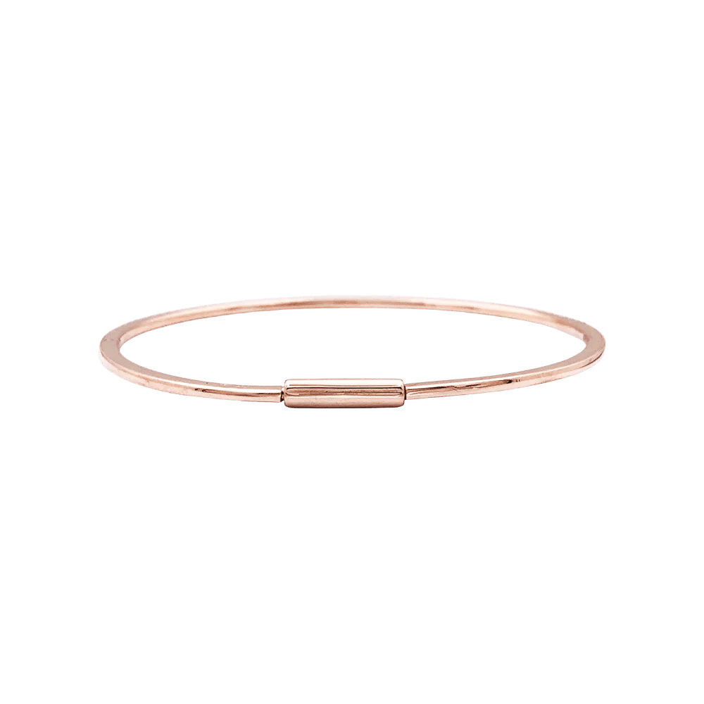 Bracelet Jonc en or rose et diamants - Image 3