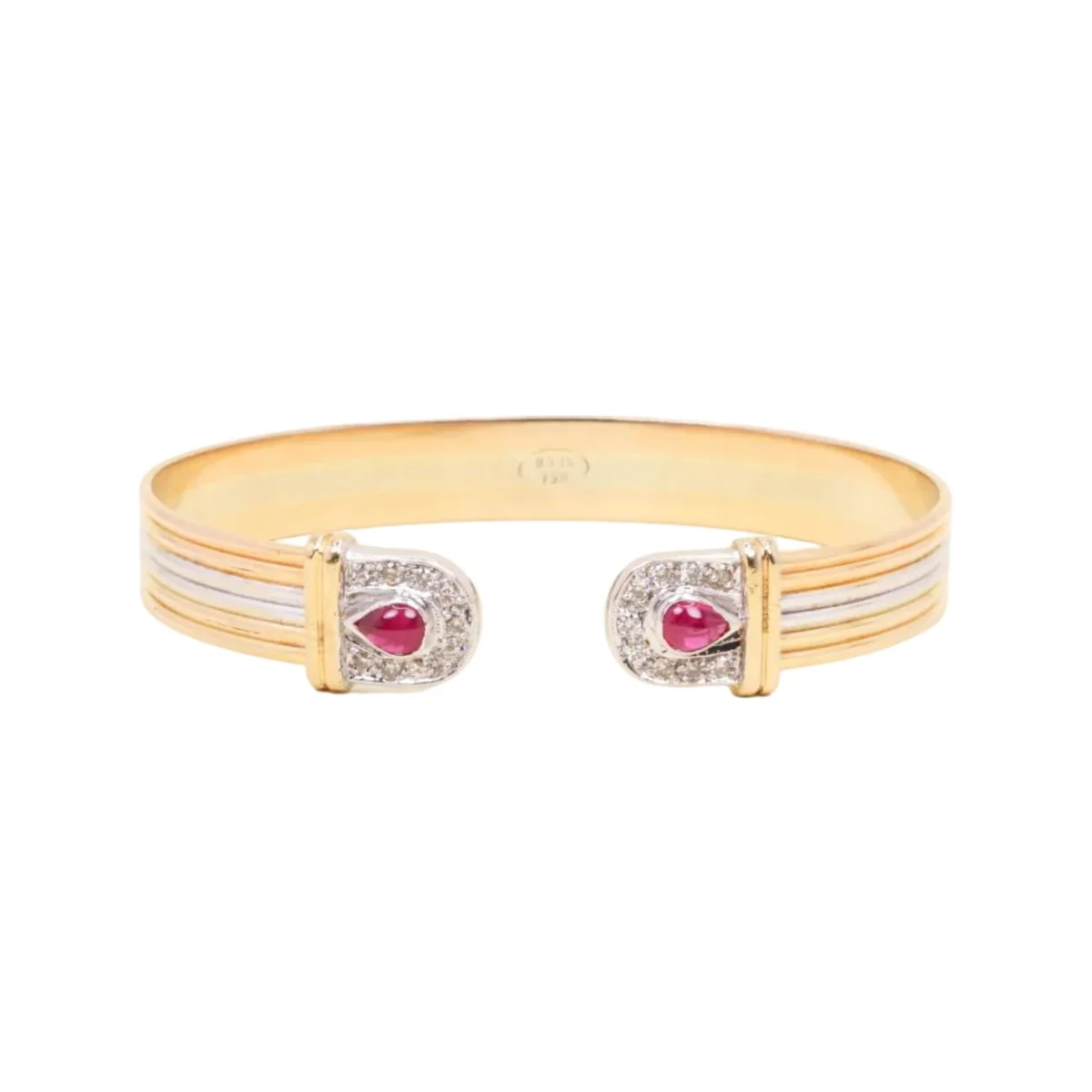 Bracelet Jonc en or blanc, or jaune, or rose, rubis et diamants