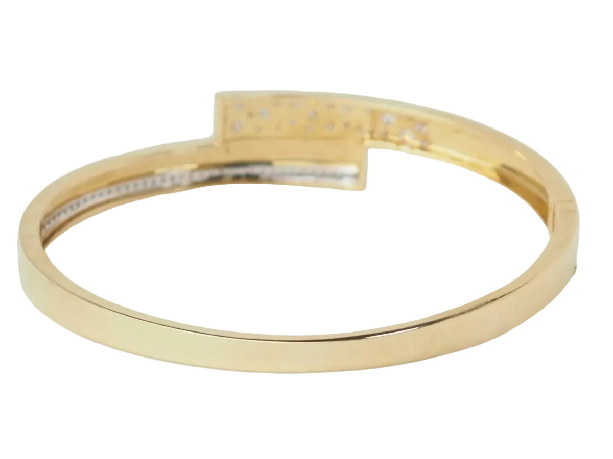 Bracelet Jonc en or jaune et diamants - Image 3