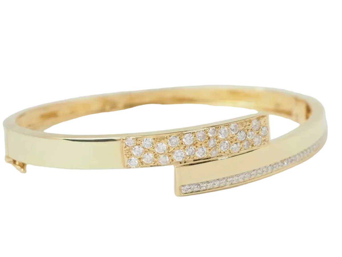 Bracelet Jonc en or jaune et diamants - Image 4