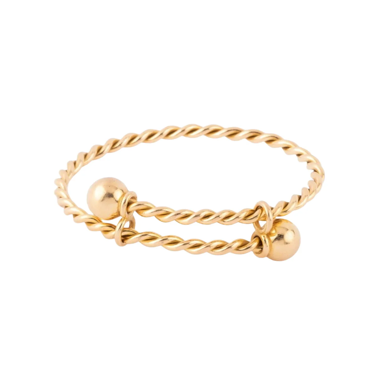 Bracelet jonc en or jaune torsadé