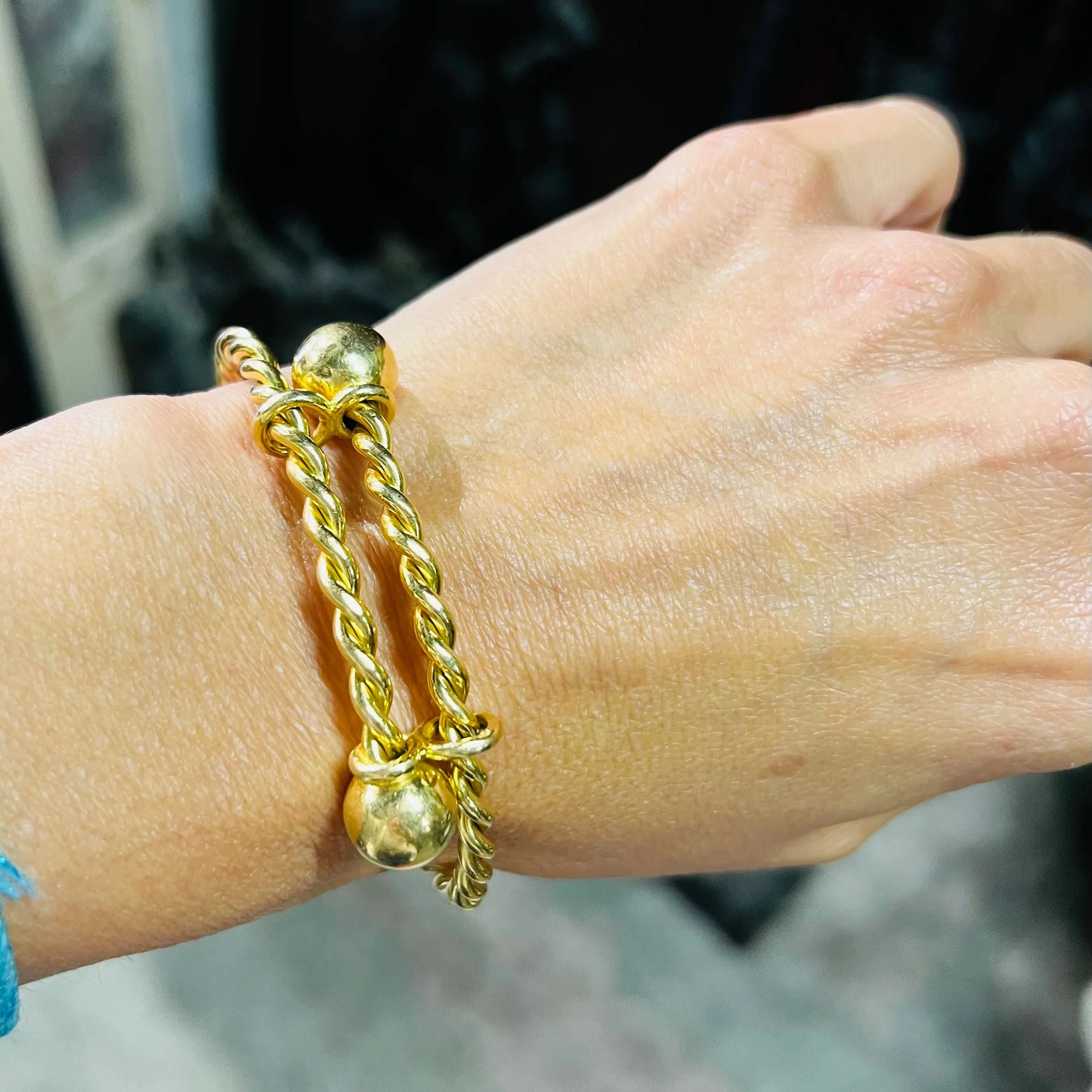 Bracelet jonc en or jaune torsadé - Image 2