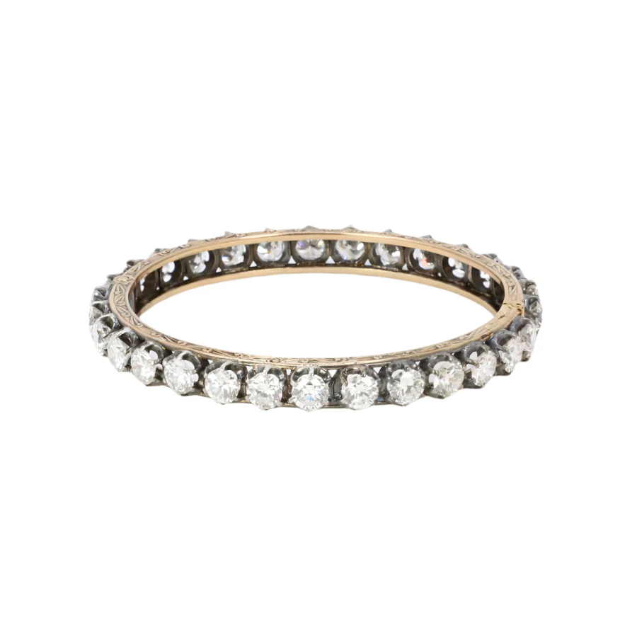 Bracelet Jonc en or, argent et diamants