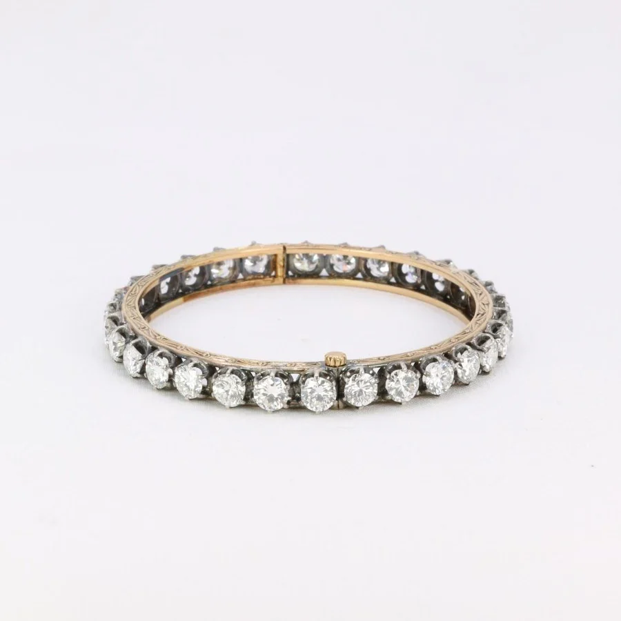 Bracelet Jonc en or, argent et diamants - Image 10