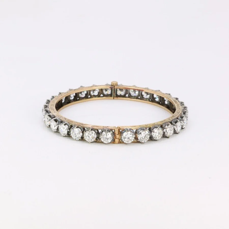 Bracelet Jonc en or, argent et diamants - Image 11