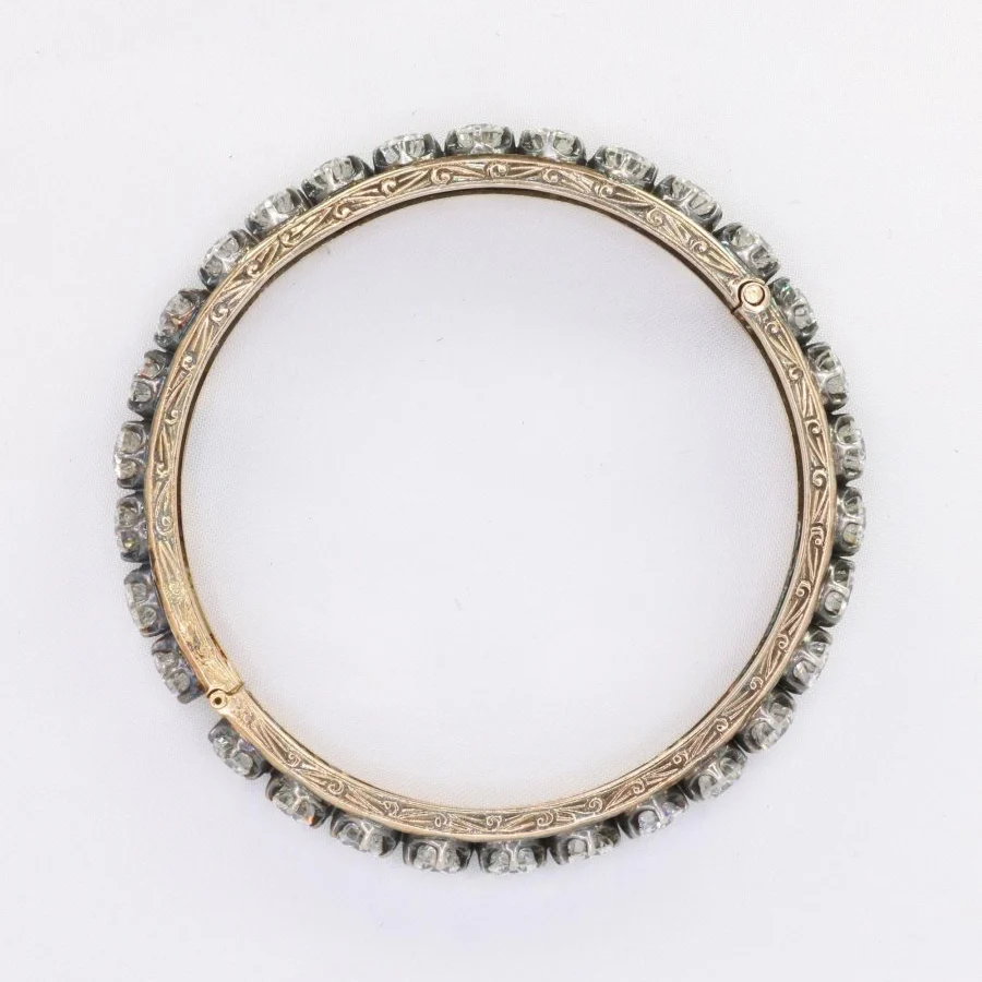 Bracelet Jonc en or, argent et diamants - Image 6