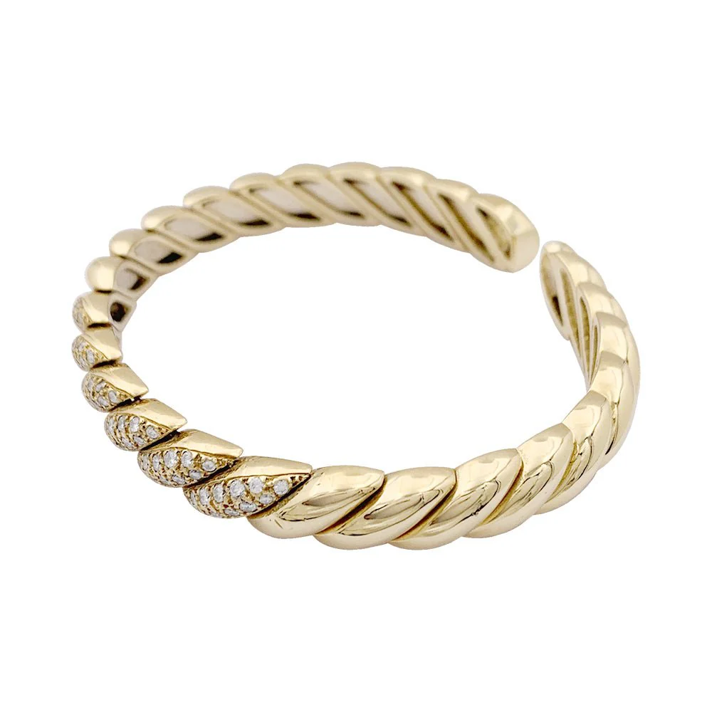 Bracelet jonc en or jaune et diamant - Image 5
