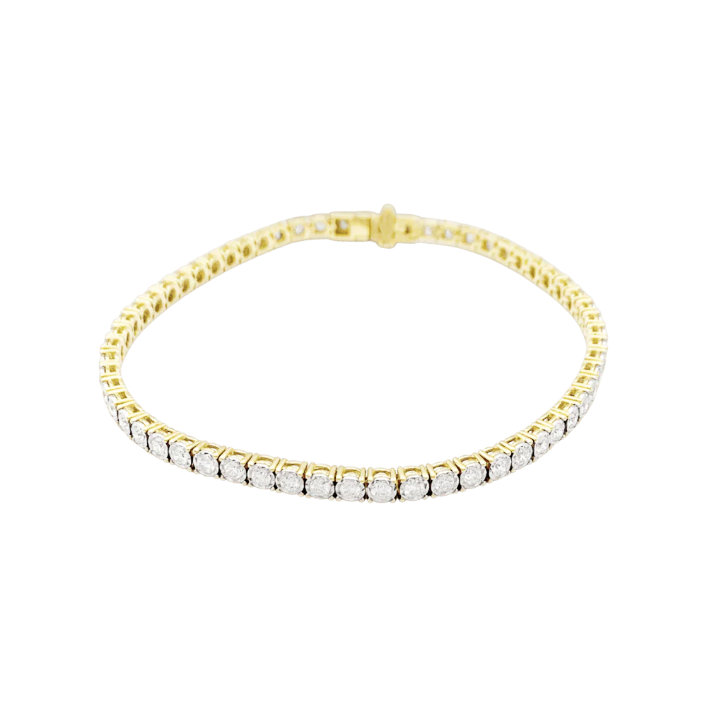 Bracelet Ligne en or blanc, or jaune et diamants - Image 3