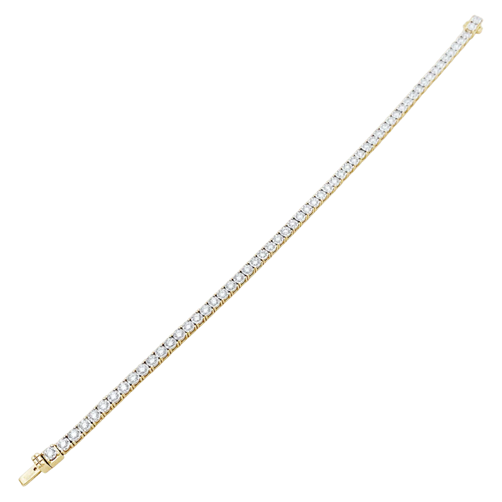 Bracelet Ligne en or blanc, or jaune et diamants - Image 4