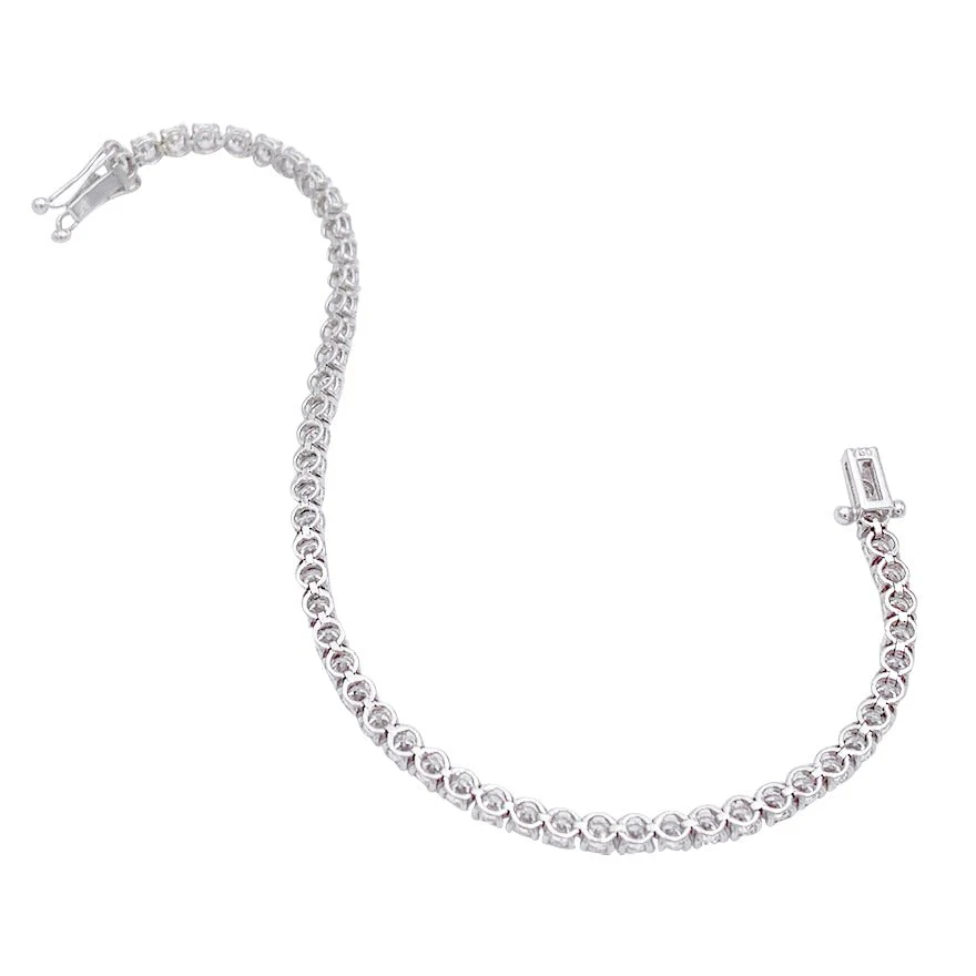Bracelet ligne diamants en or blanc - Image 3