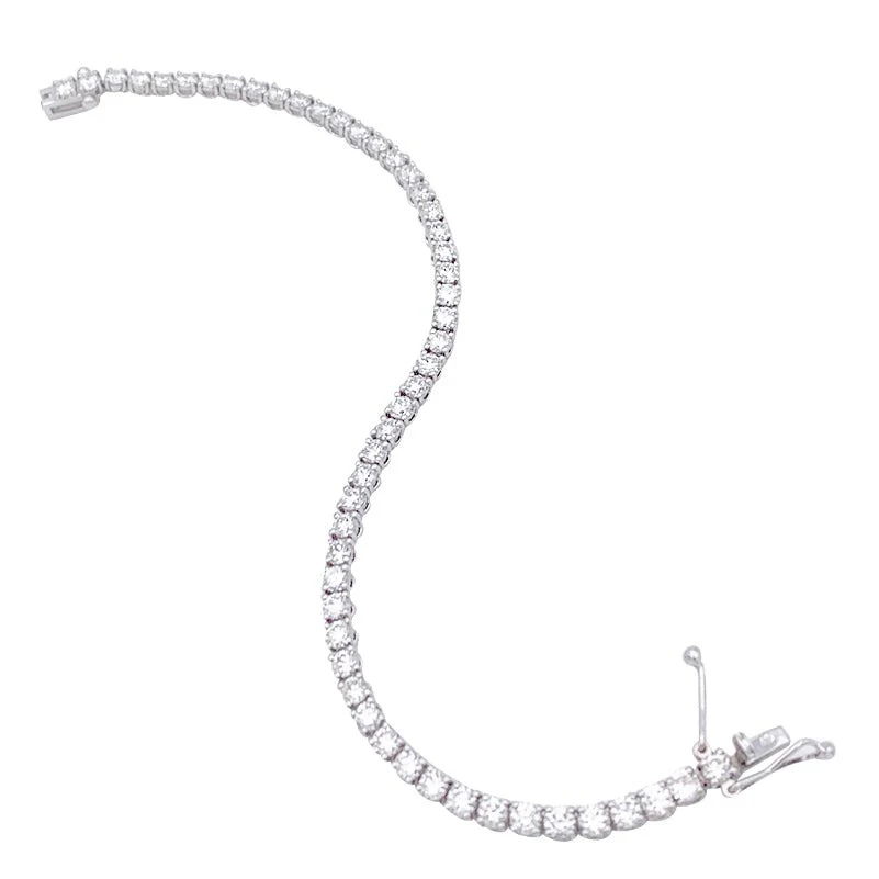 Bracelet ligne diamants en or blanc - Image 4
