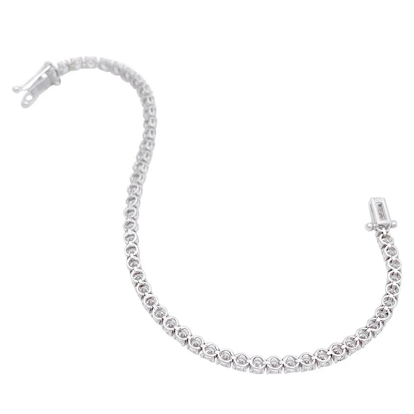Bracelet ligne diamants en or blanc - Image 5