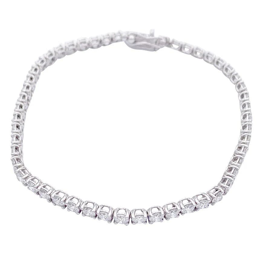 Bracelet ligne diamants en or blanc - Image 6