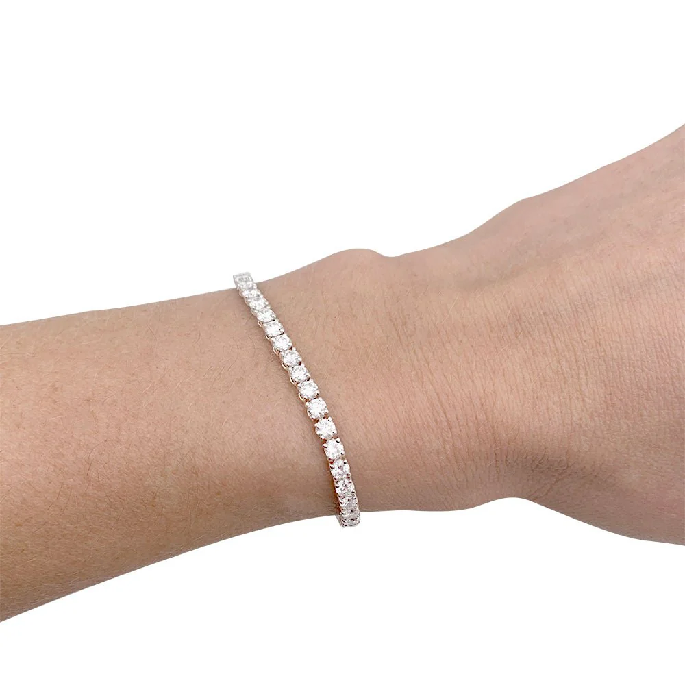Bracelet ligne diamants en or blanc - Image 7