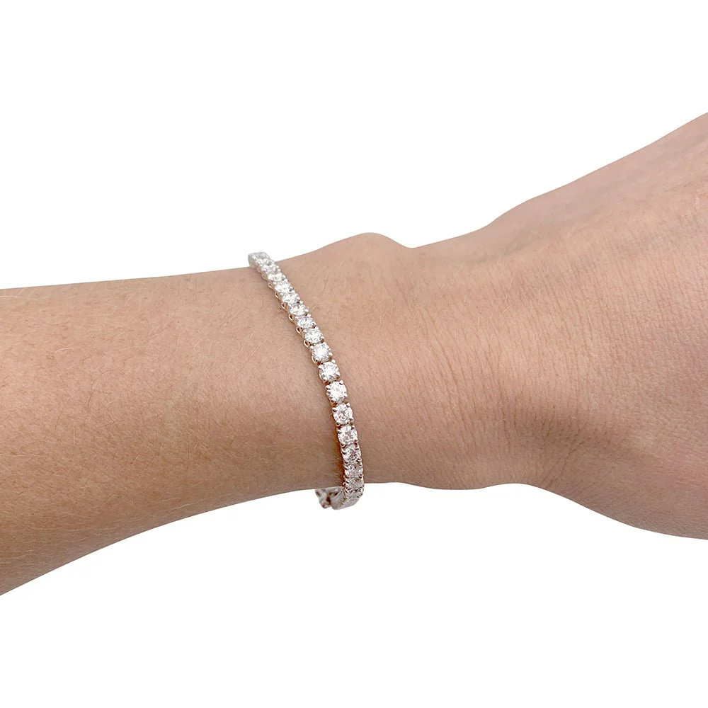 Bracelet ligne diamants en or blanc - Image 8