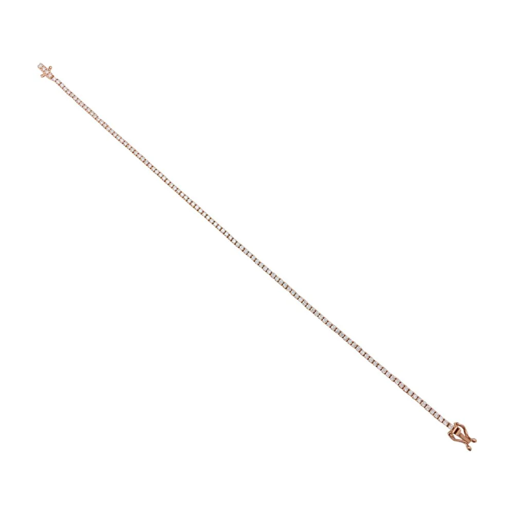 Bracelet ligne diamants en or rose. - Image 2