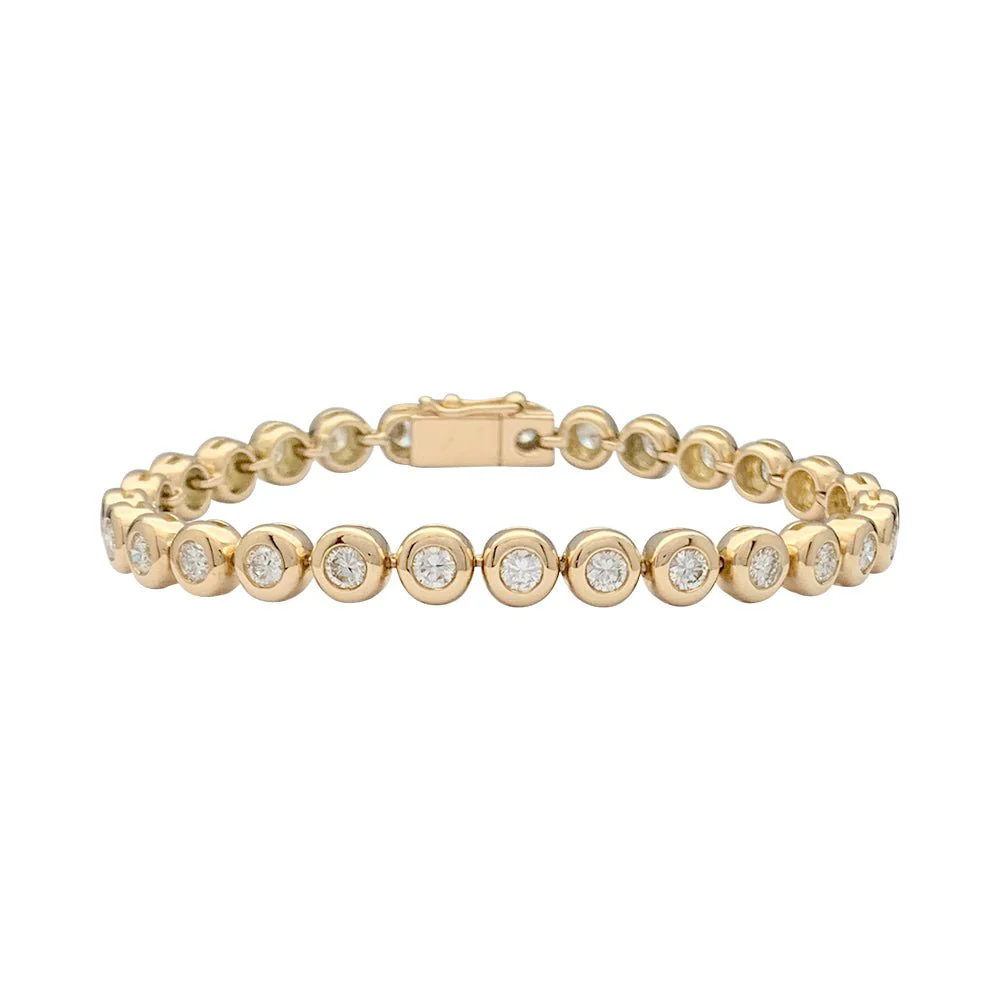 Bracelet ligne diamants en serti clos