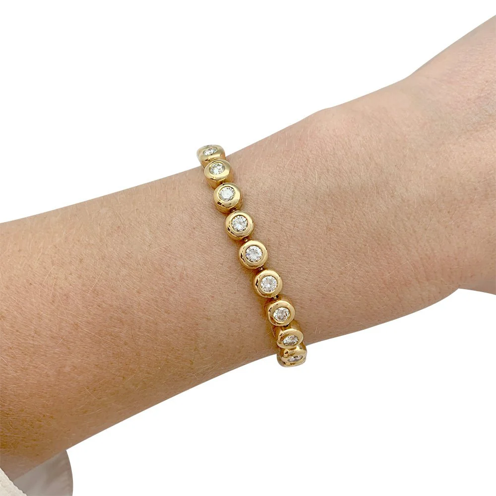 Bracelet ligne diamants en serti clos - Image 2