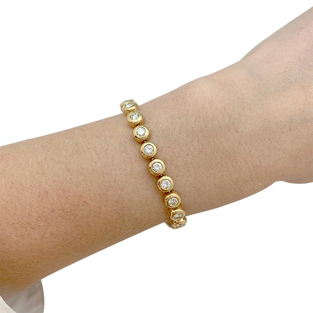 Bracelet ligne diamants en serti clos - Image 3