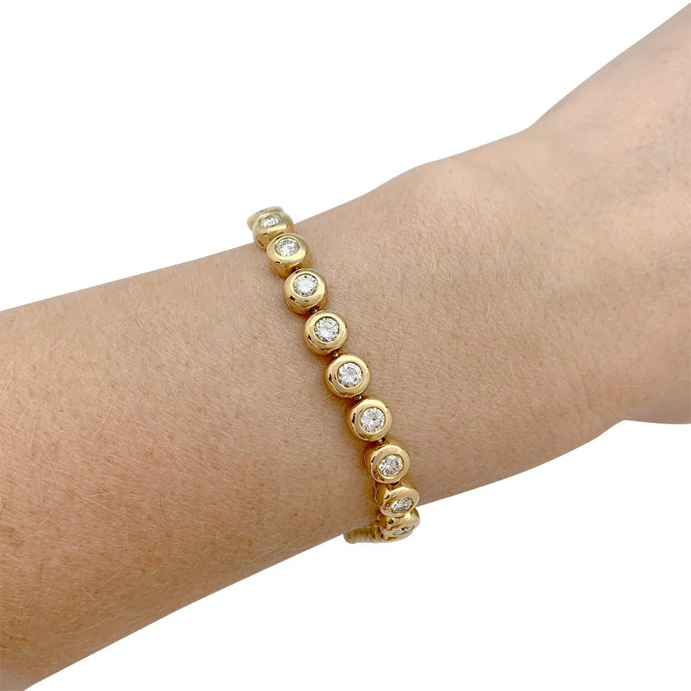 Bracelet ligne diamants en serti clos - Image 4