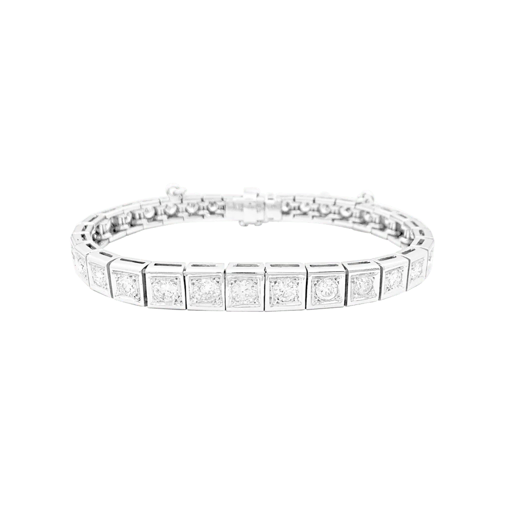 Bracelet Ligne en or blanc et diamants