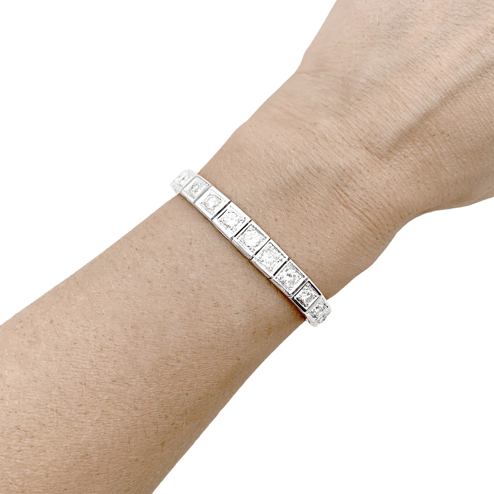 Bracelet Ligne en or blanc et diamants - Image 2