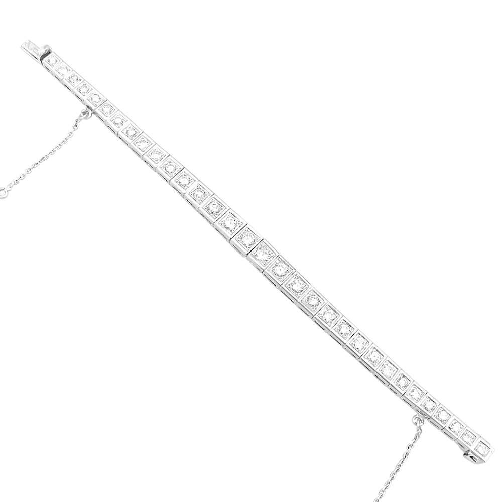 Bracelet Ligne en or blanc et diamants - Image 3