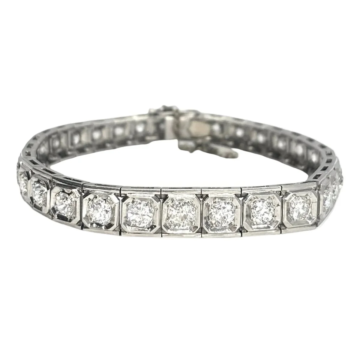 Bracelet Ligne en or blanc et diamants