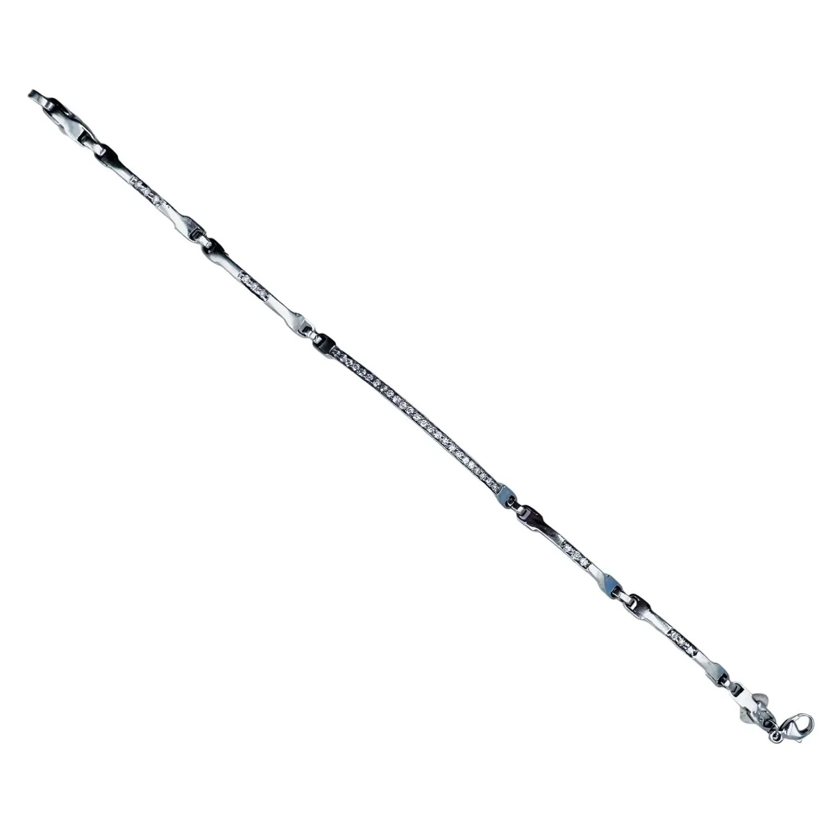 Bracelet Ligne en or blanc et diamants - Image 7