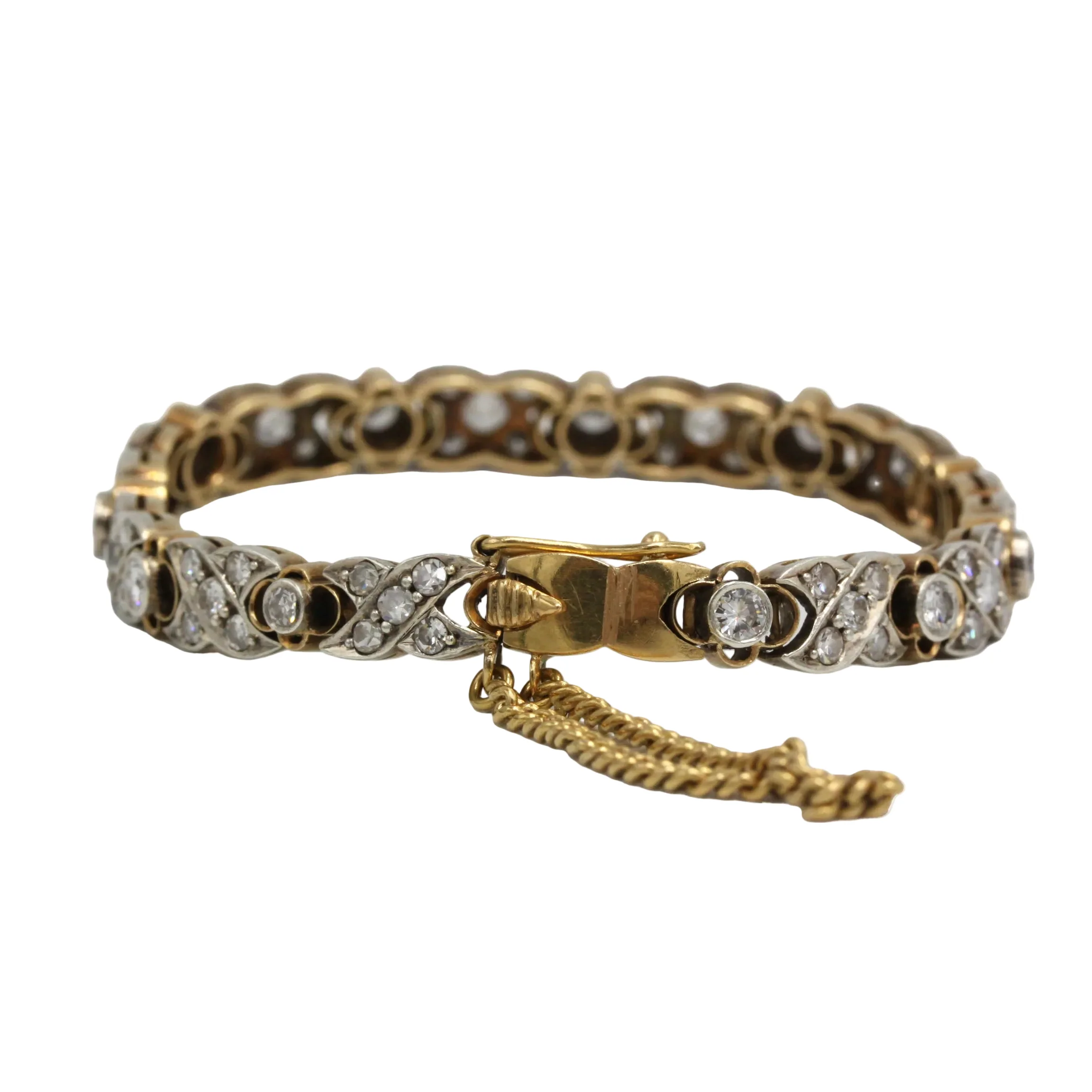 Bracelet Ligne en or jaune, argent et diamants - Image 2
