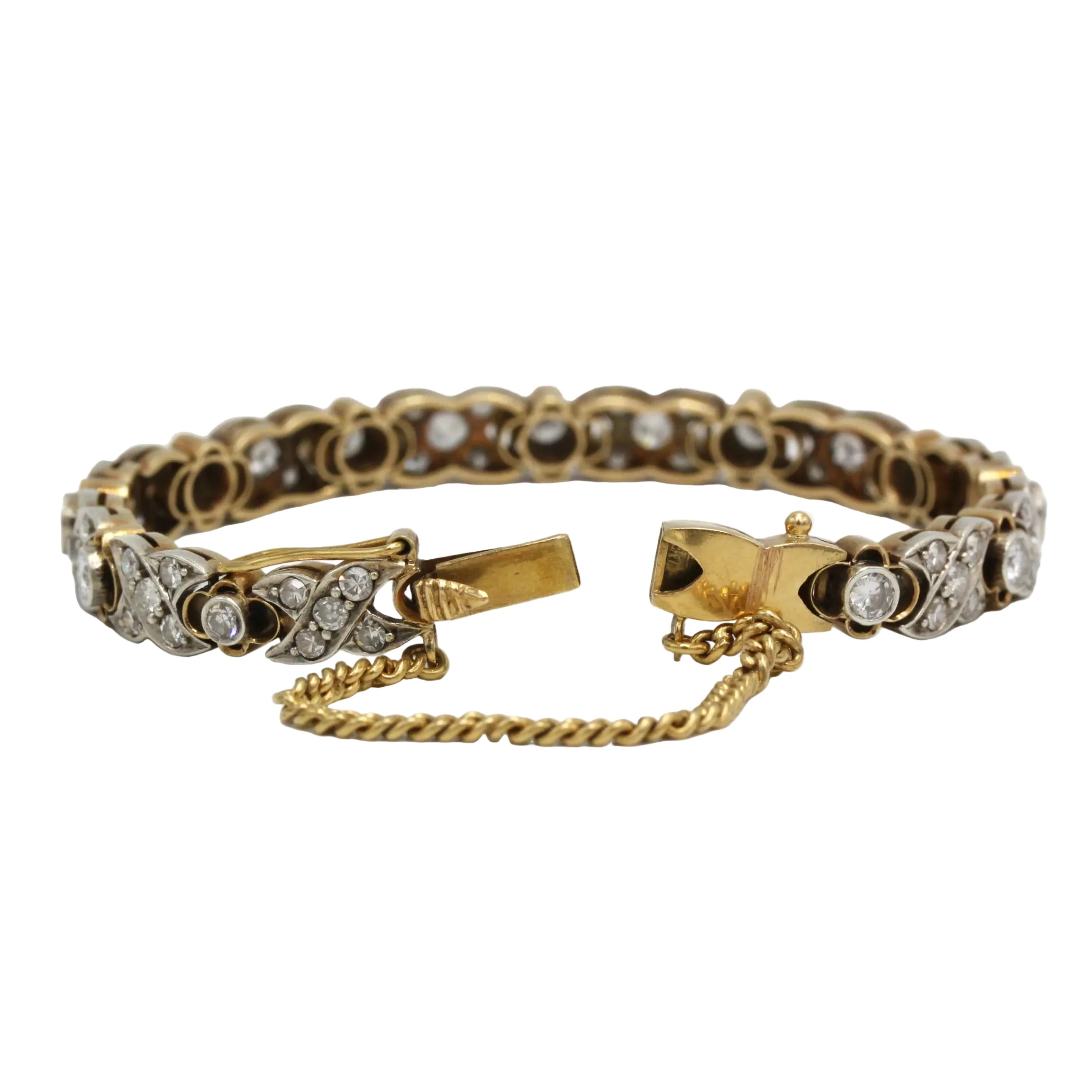 Bracelet Ligne en or jaune, argent et diamants - Image 3