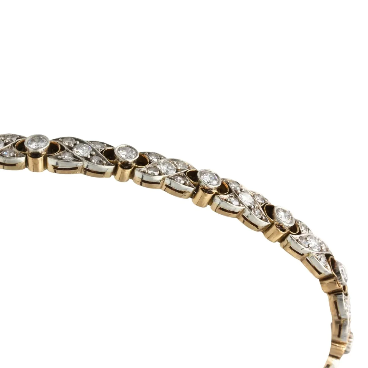 Bracelet Ligne en or jaune, argent et diamants - Image 4