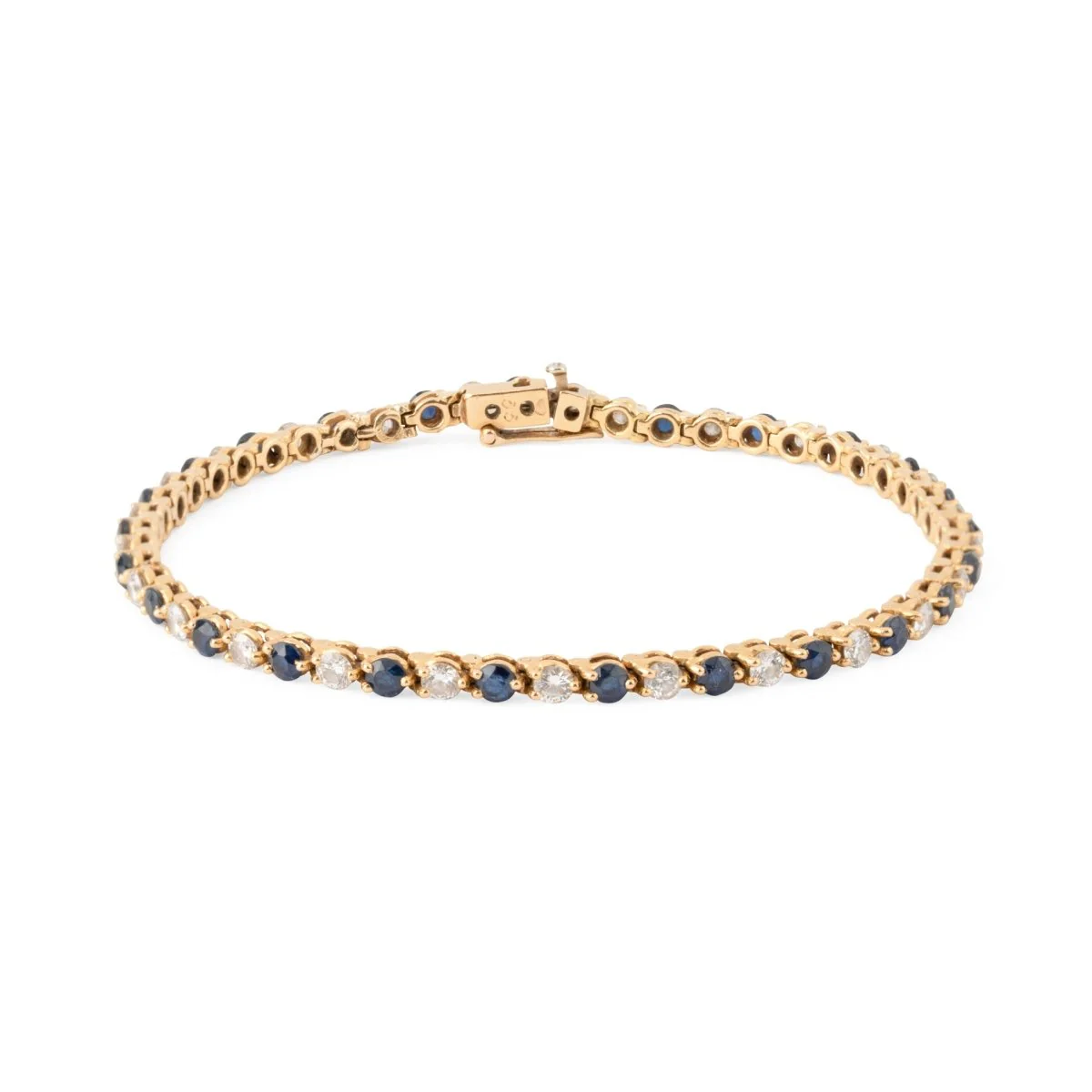 Bracelet Ligne en or jaune, saphirs et diamants