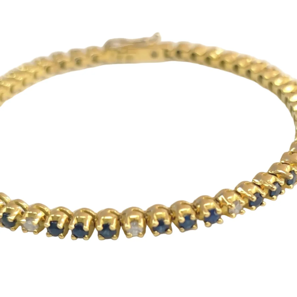 Bracelet Ligne en or jaune, saphirs et diamants - Image 3