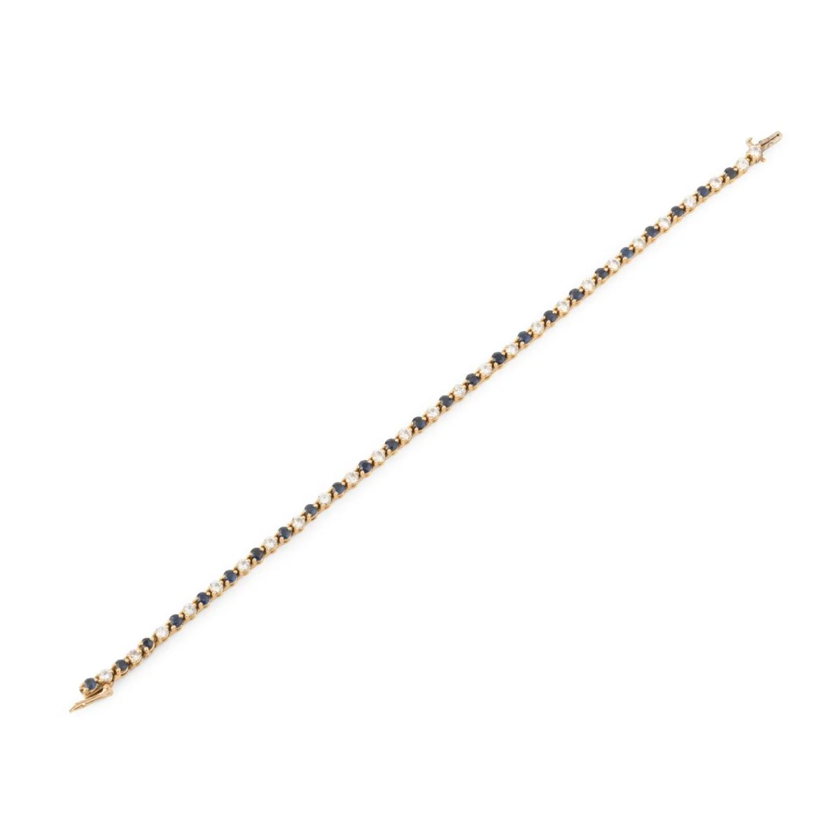 Bracelet Ligne en or jaune, saphirs et diamants - Image 2