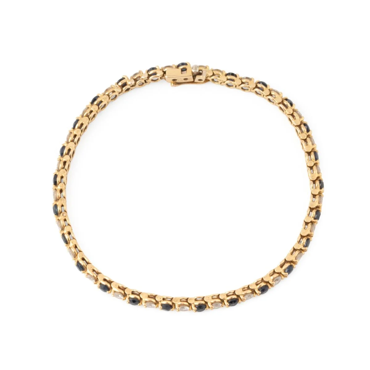 Bracelet Ligne en or jaune, saphirs et diamants - Image 3