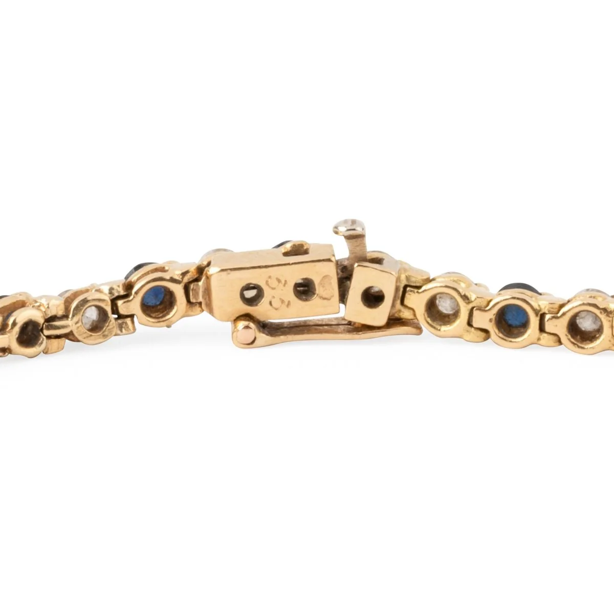 Bracelet Ligne en or jaune, saphirs et diamants - Image 4
