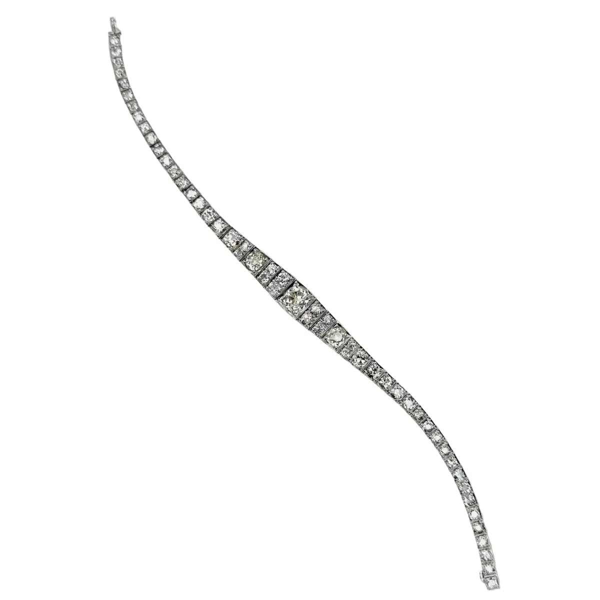 Bracelet Ligne en platine et diamants - Image 5
