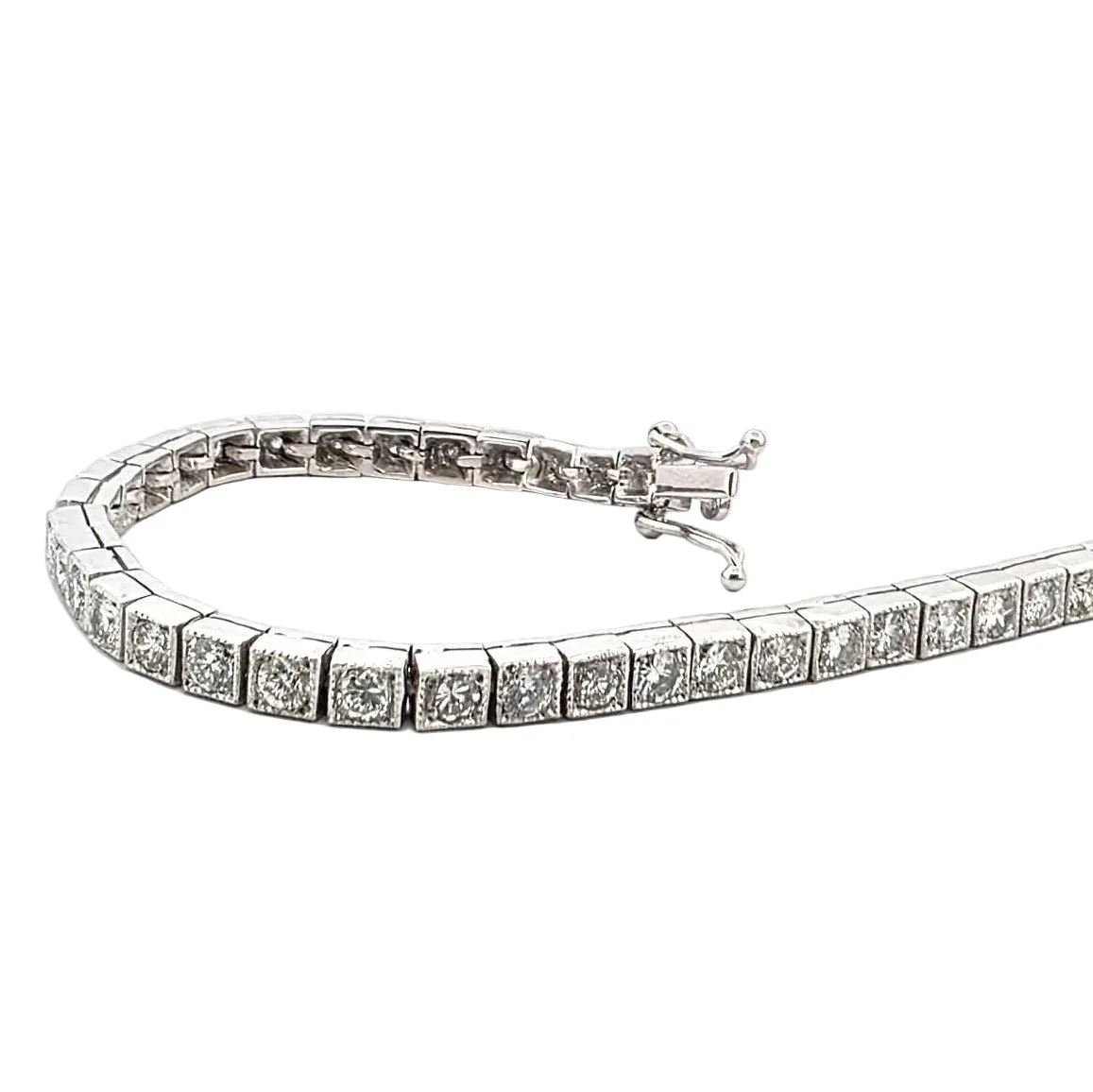 Bracelet Ligne en platine et diamants - Image 6