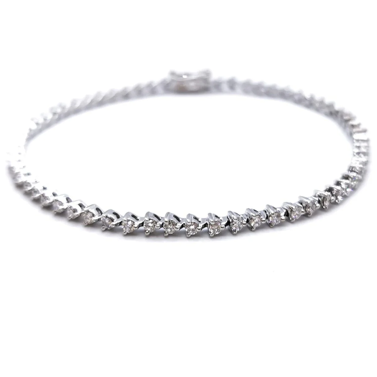 Bracelet Ligne Or Blanc Diamant - Image 3