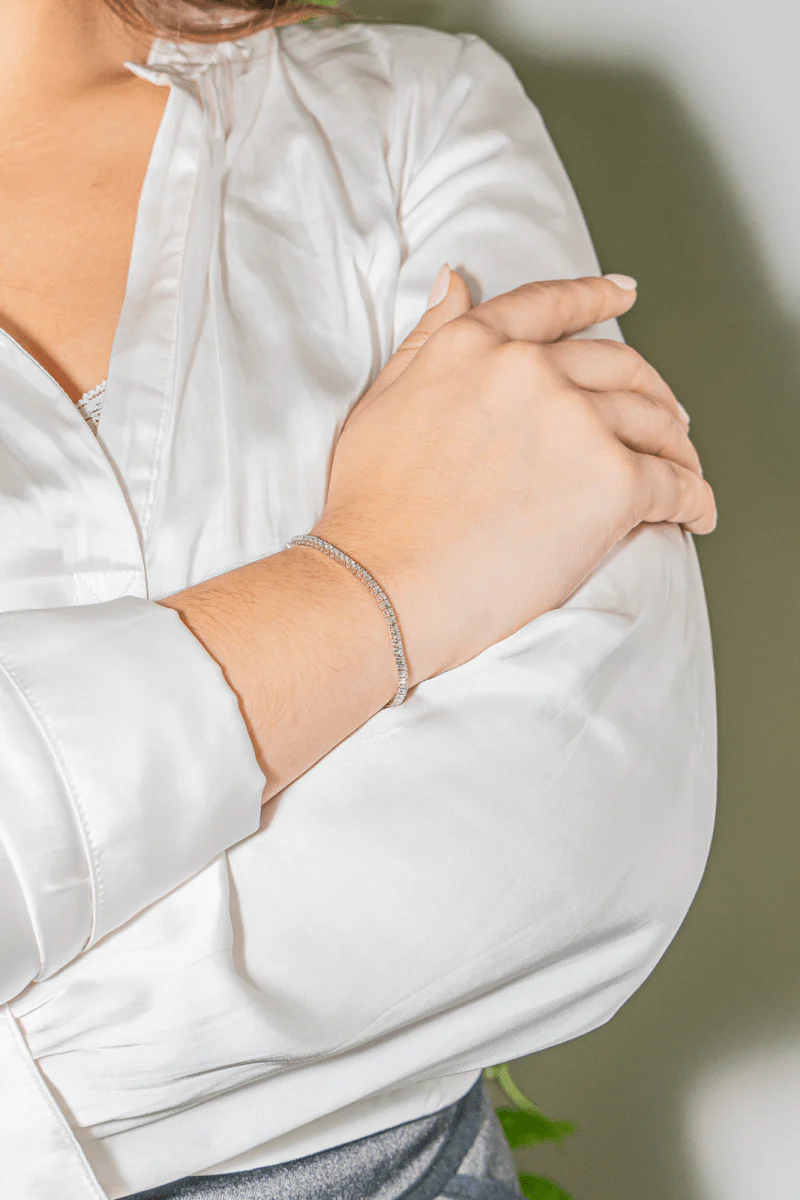 Bracelet Ligne Diamants en Or Blanc - Image 2