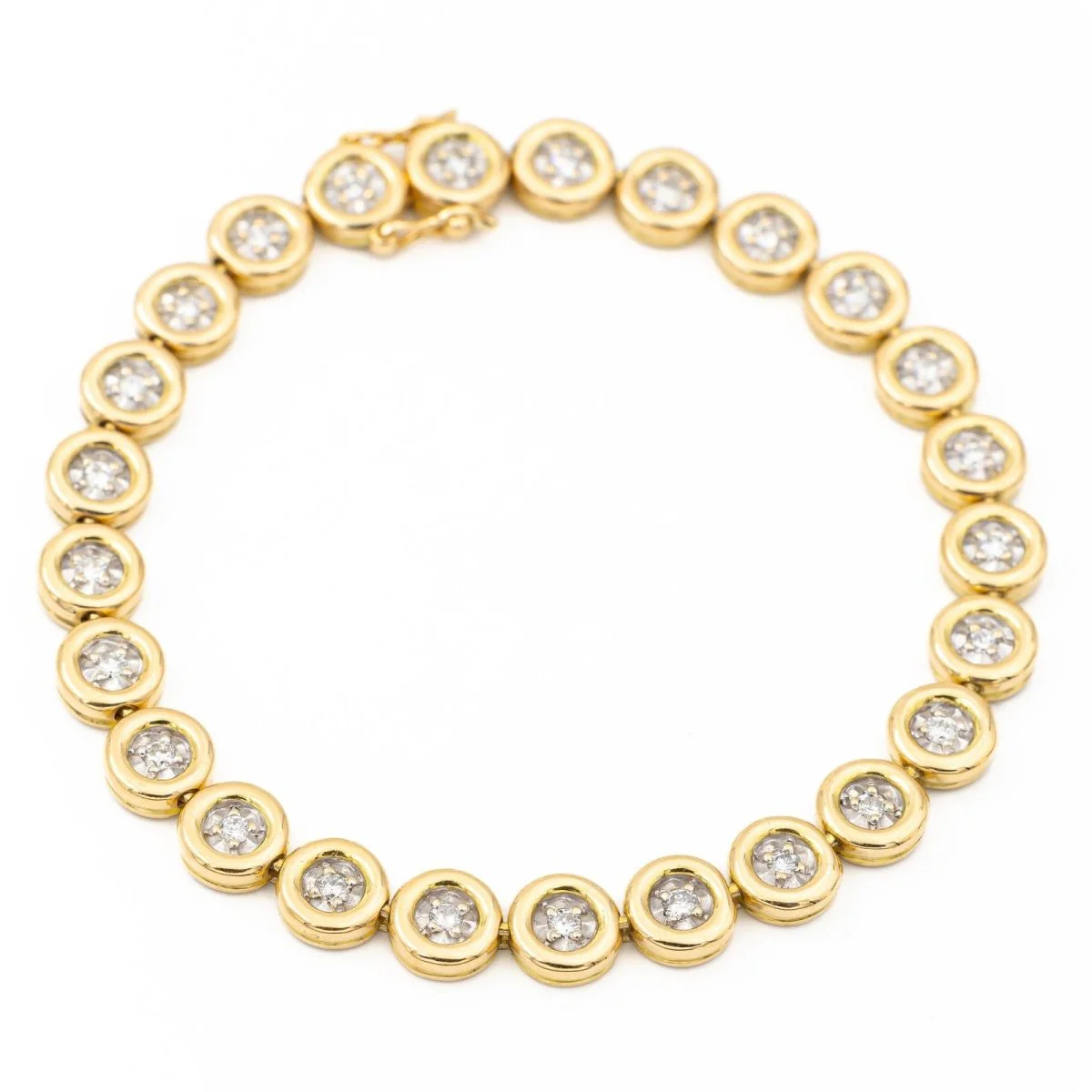 Bracelet Maille en or jaune et diamants