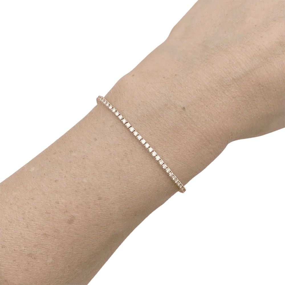 Bracelet Ligne en or rose et diamants - Image 2