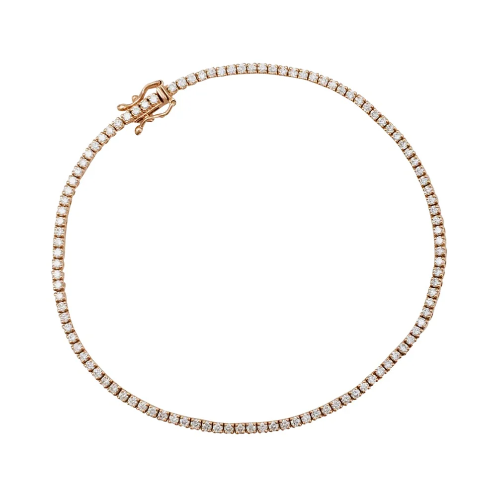 Bracelet Ligne en or rose et diamants - Image 5