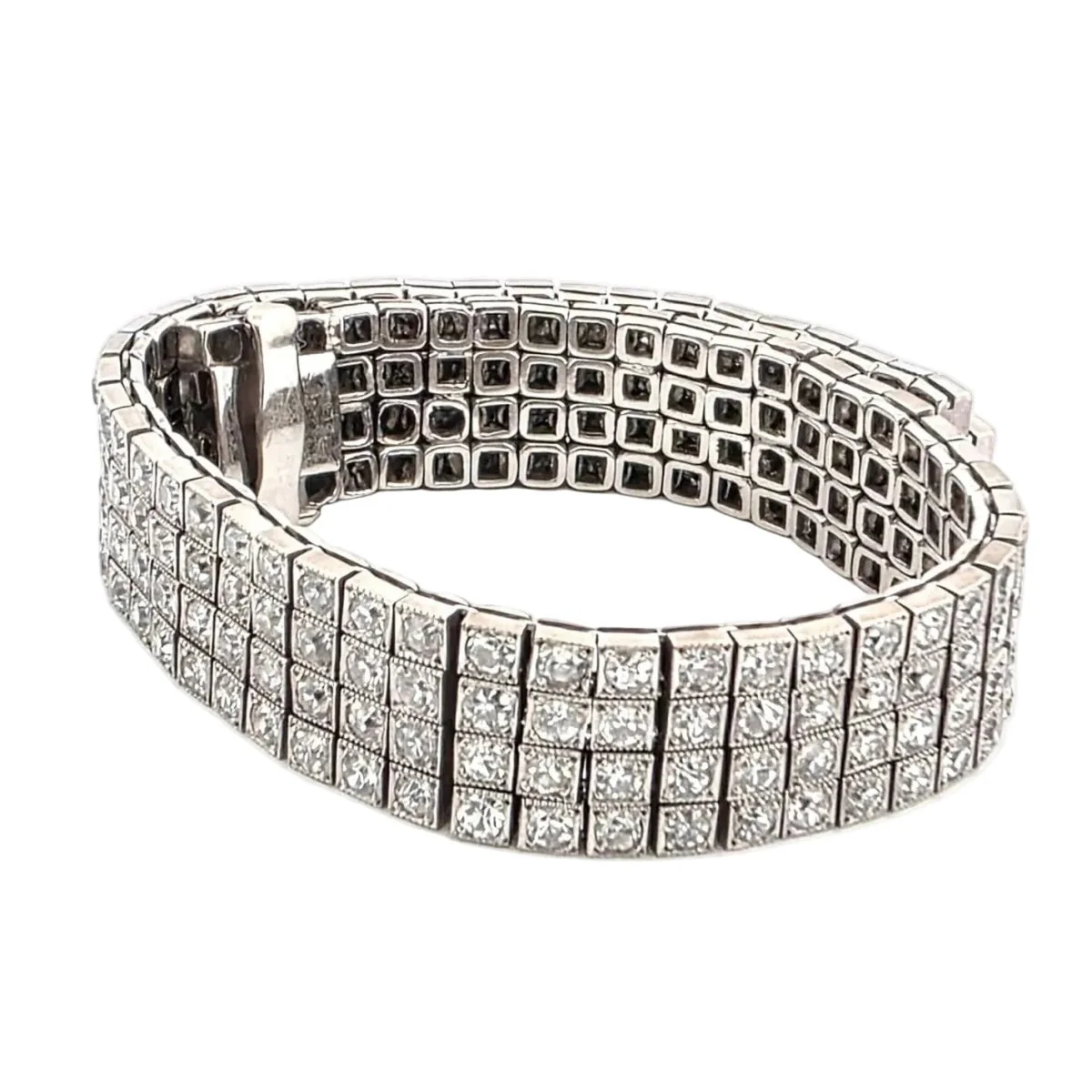 Bracelet Ligne S.J PHILLIPS LTD. en platine et diamants