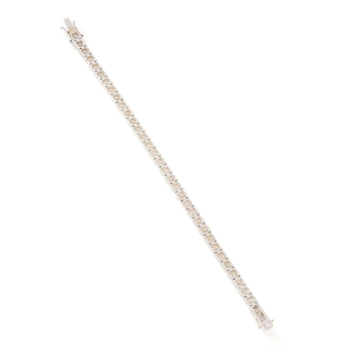 Bracelet Ligne tennis en or blanc et diamants - Image 5