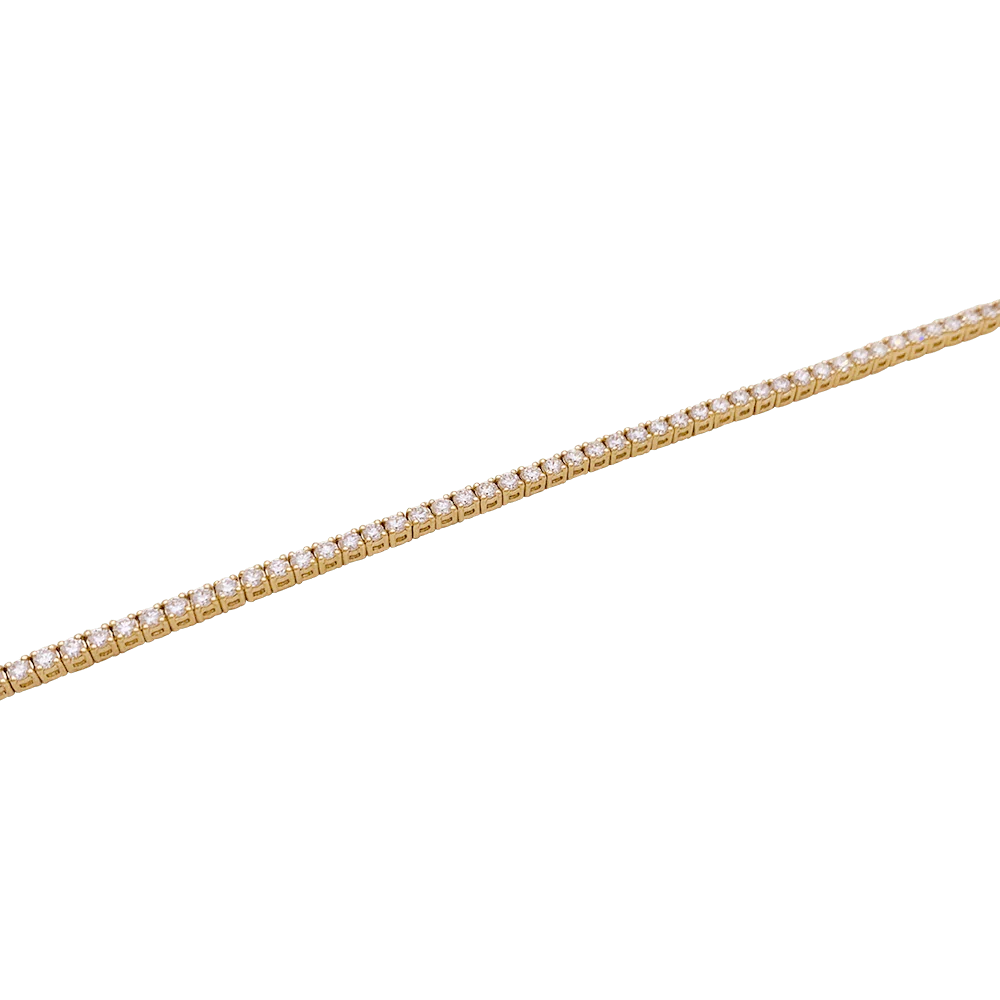 Bracelet ligne tennis or jaune, diamants. - Image 4